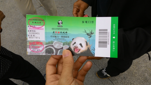 Ticket to visit pandas